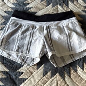 Women's Gray and White Striped Shorts Lululemon